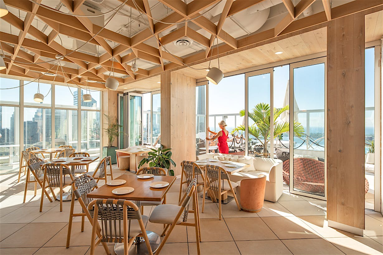 best restaurant glass patio doors for rooftop