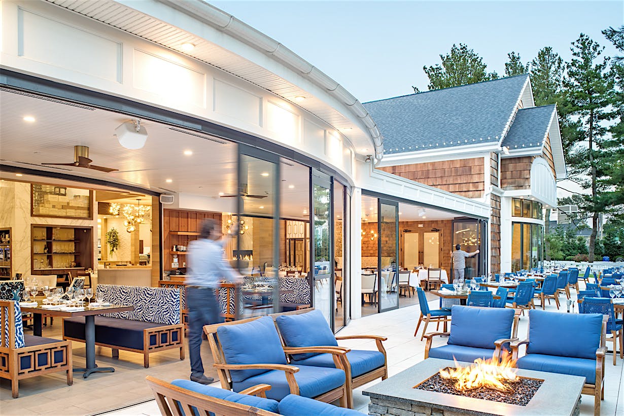 restaurant glass patio doors by NanaWall