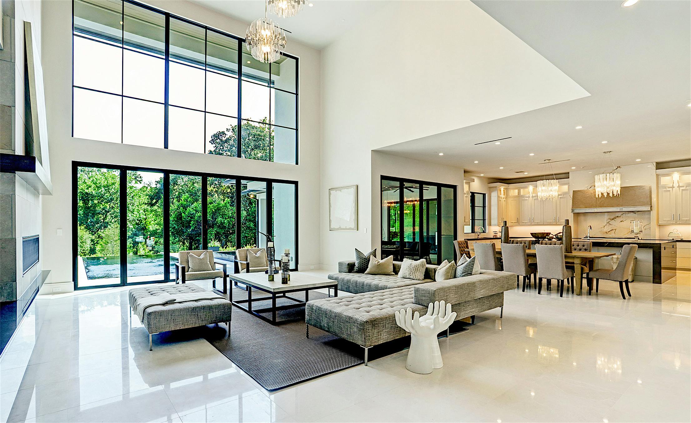 custom home design with residential folding glass door