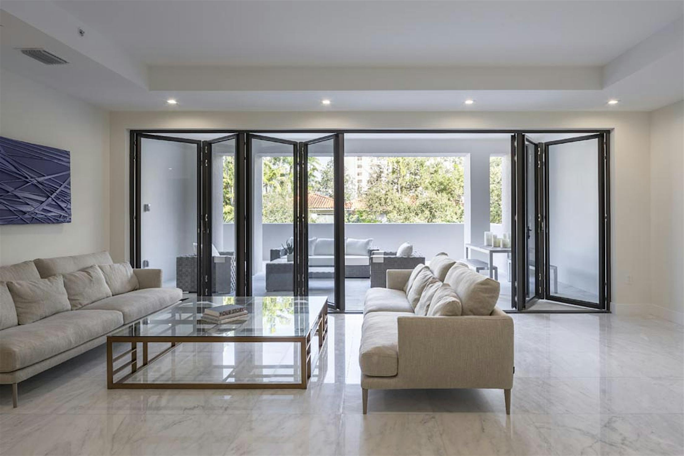 Hurricane-Rated-Folding-Glass-Doors-in-a-home