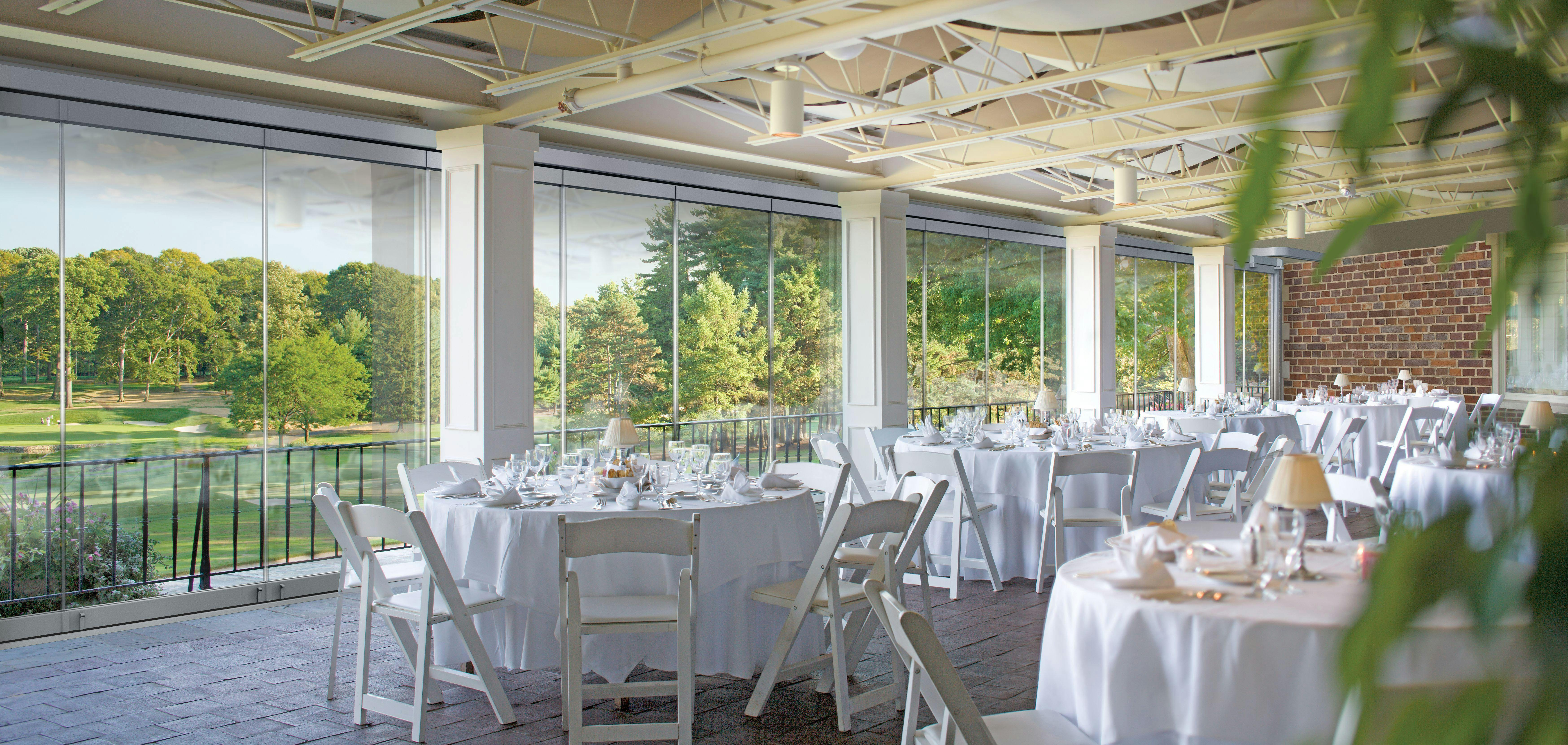 NanaWall opening glass walls in casual fine dining room