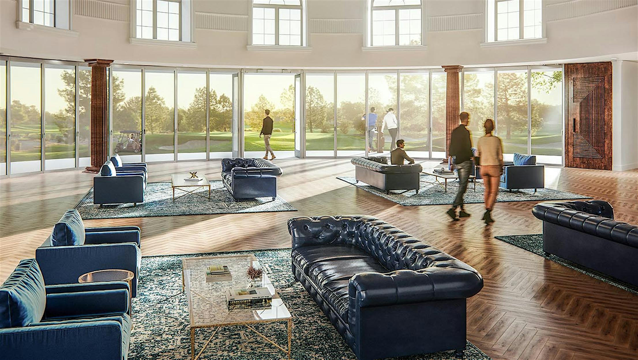 Single track stacking glass doors in Country Club