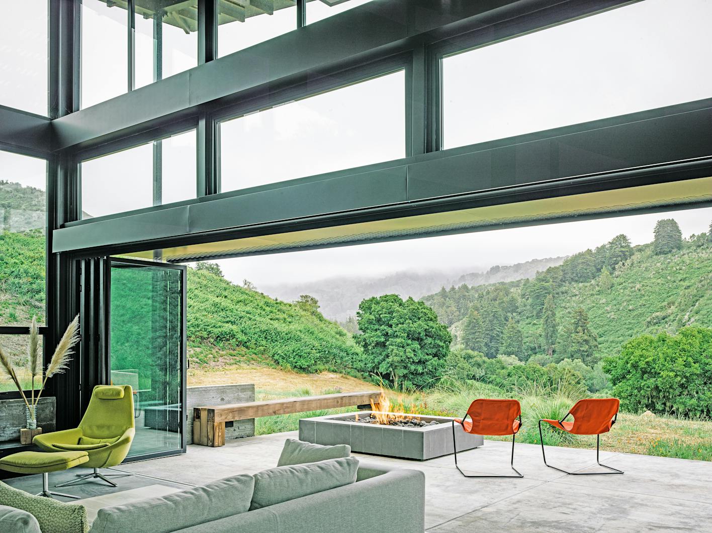 large glass windows let in natural light 
