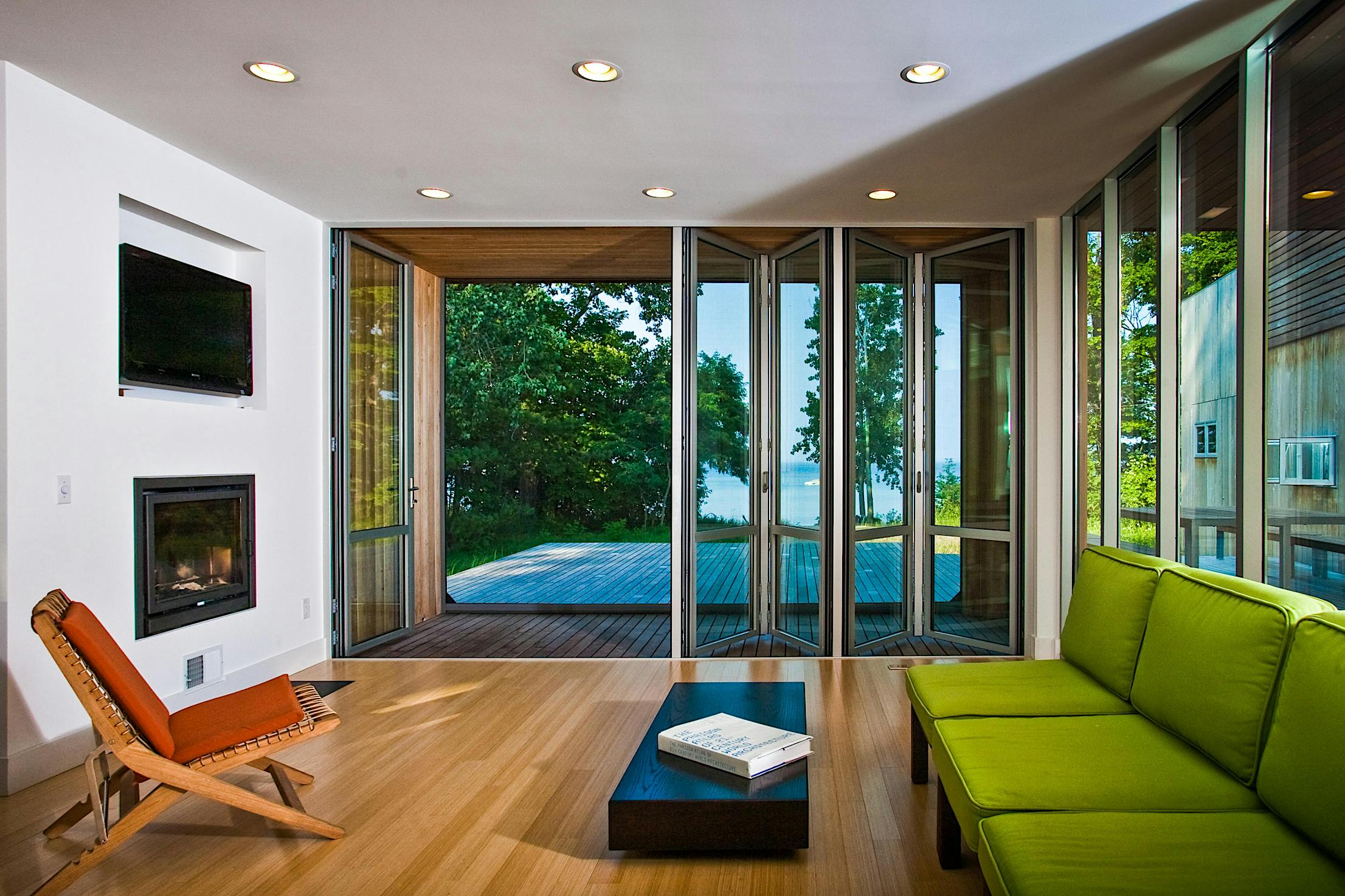 Half-Open-Folding-Glass-Wall
