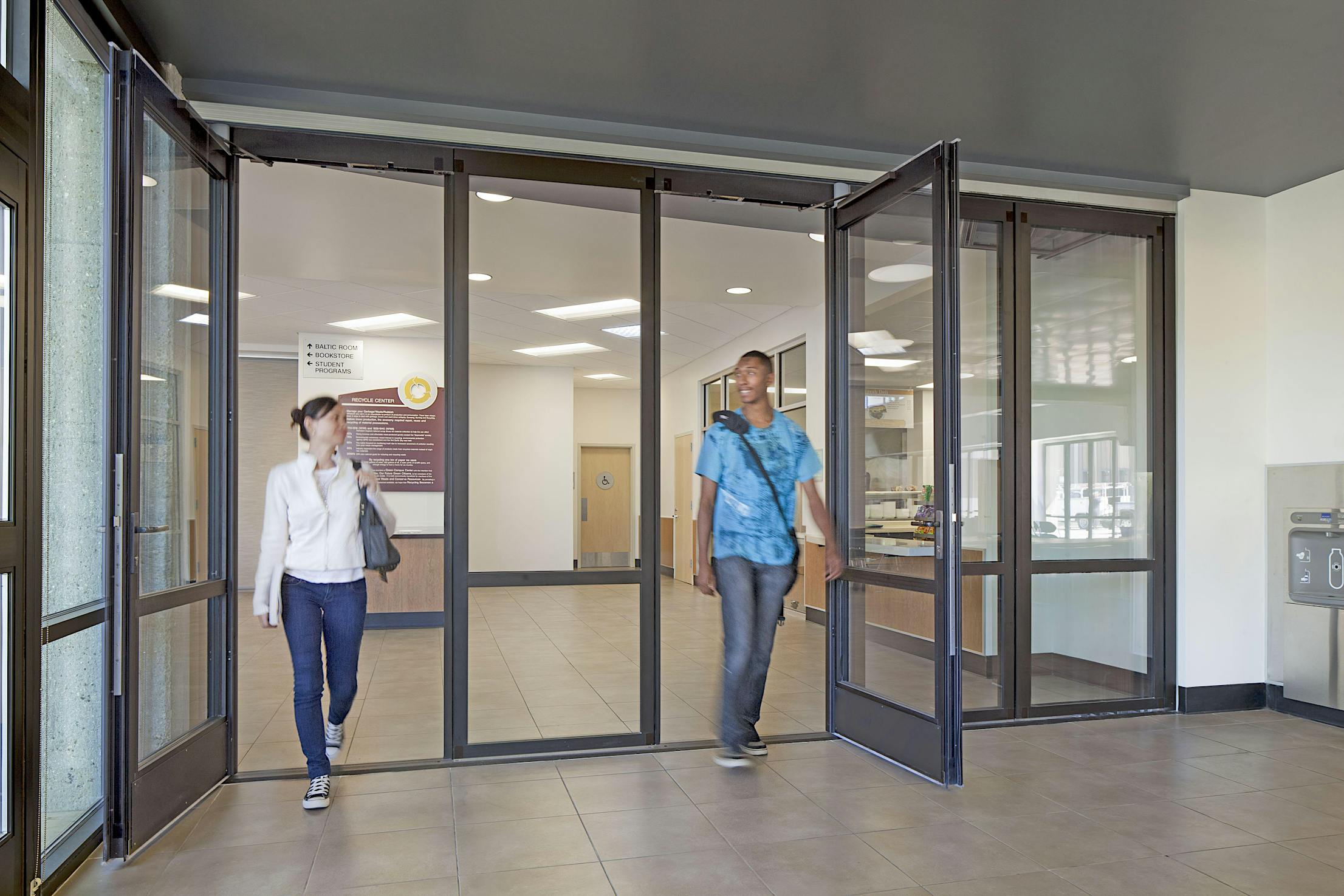 integrated swing doors in NanaWall HSW60 single track stacking system