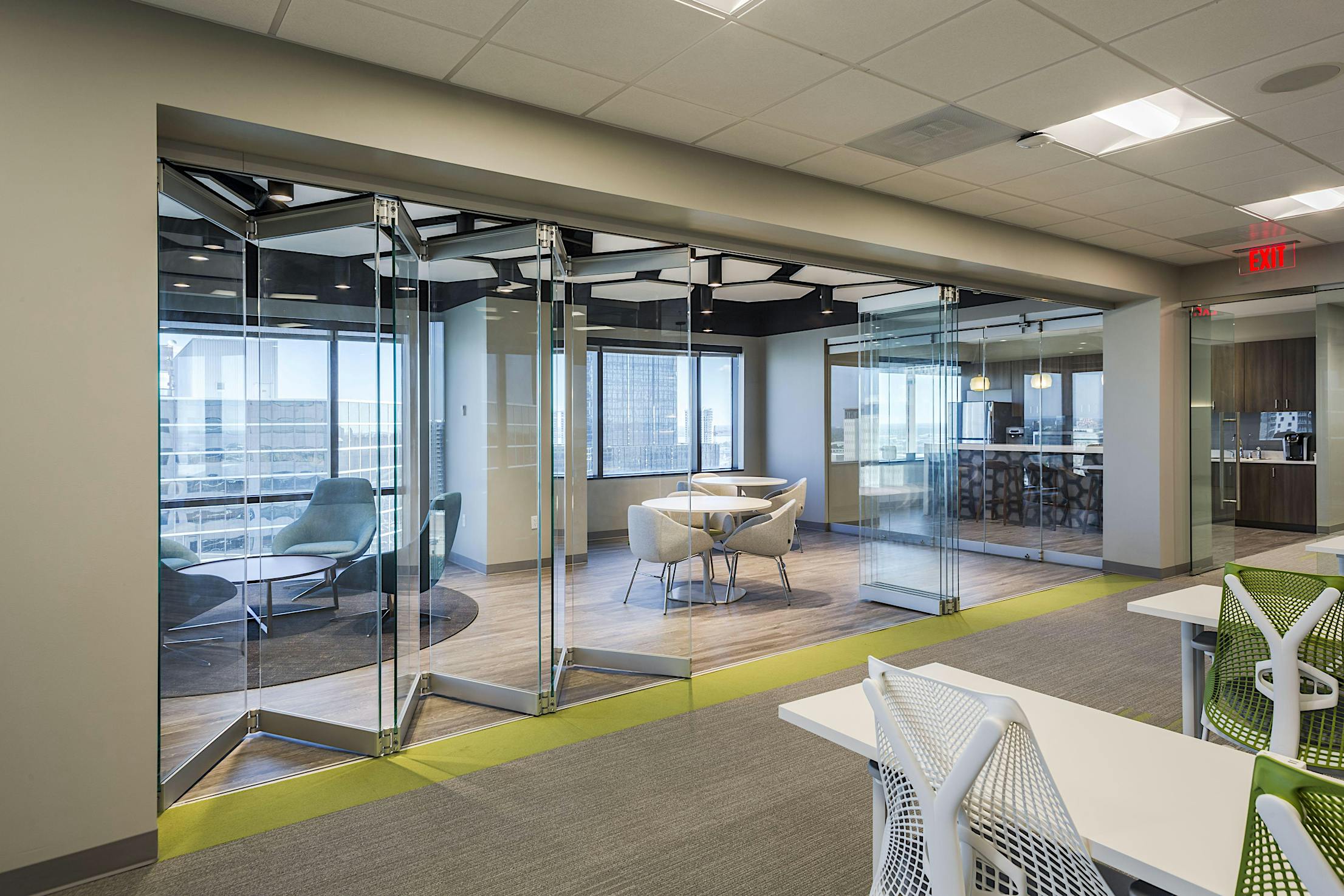 all glass frameless folding glass wall for interiors