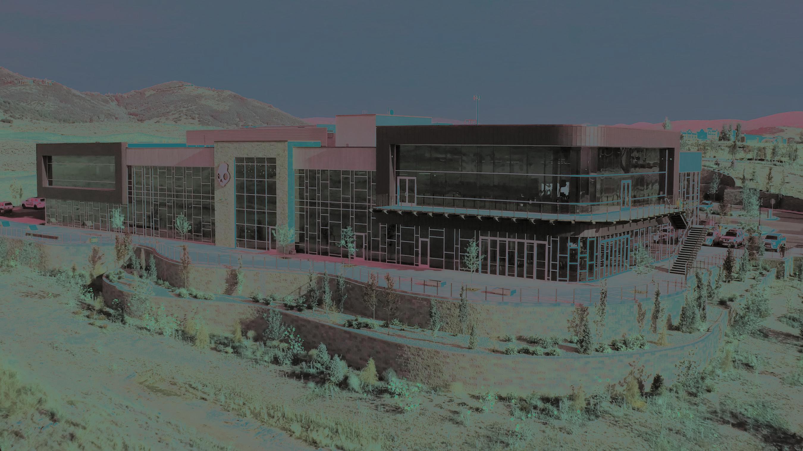 SkullCandy headquarters with folding glass walls