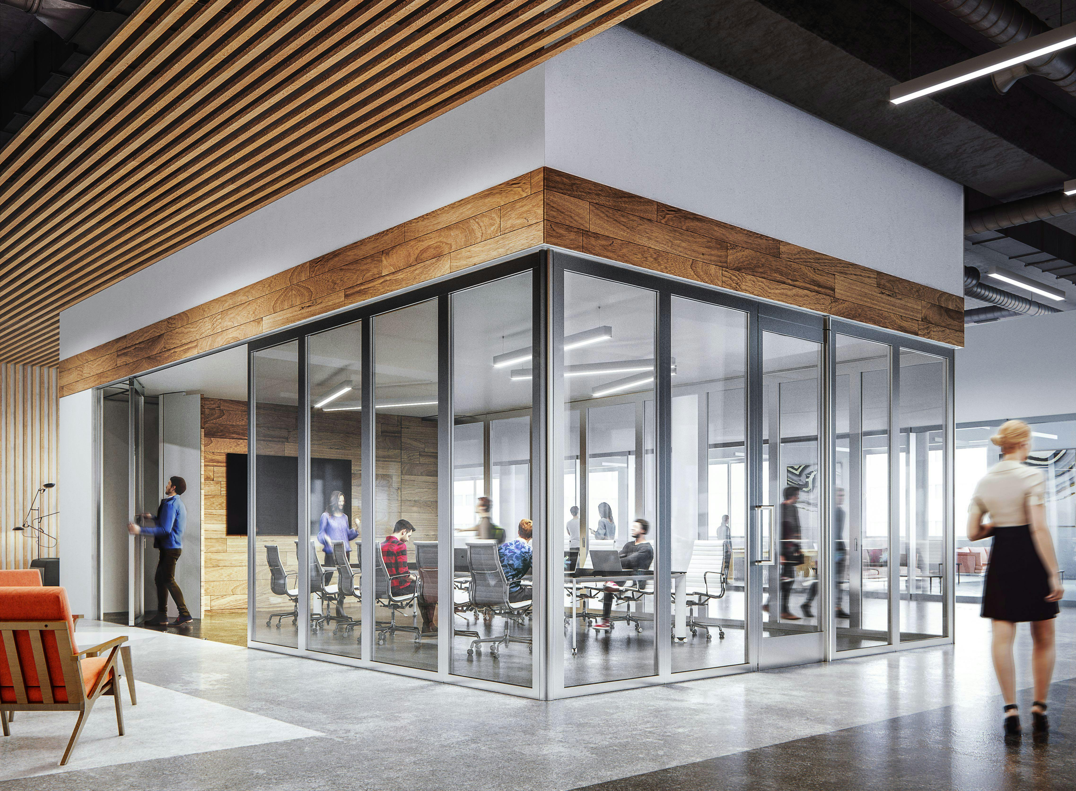 customizable stacking with NanaWall HSW Systems single track sliding glass walls in offices and more