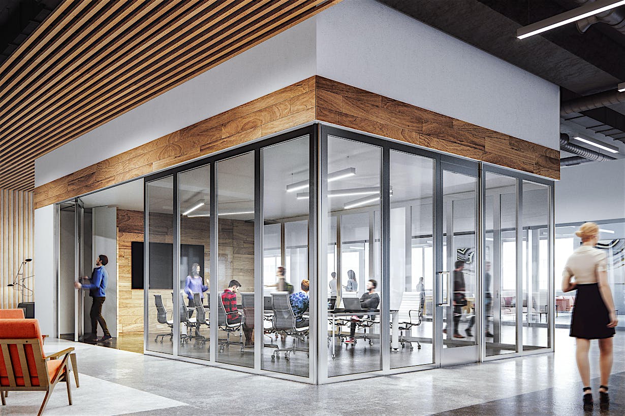 customizable stacking with NanaWall HSW Systems single track sliding glass walls in offices and more