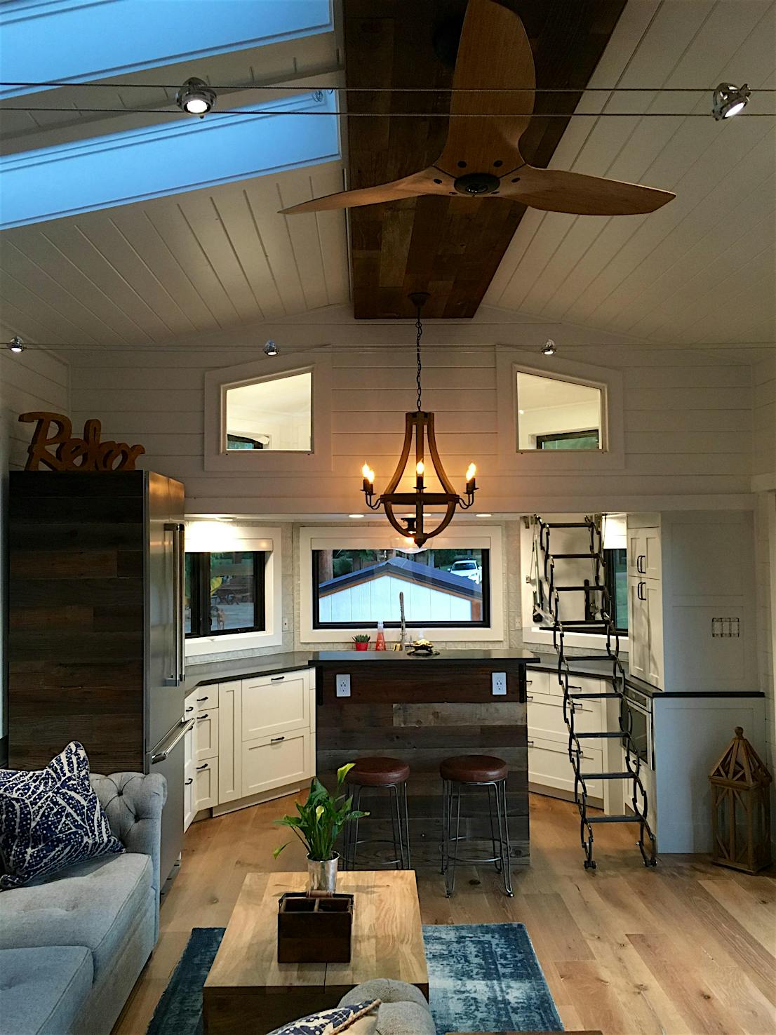 The kitchen inside Shawn and Shelly’s tiny home in Maui