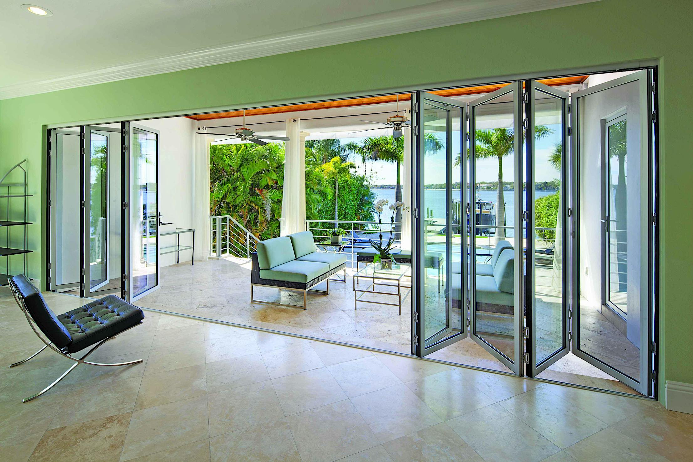 NanaWall SL45 narrow aluminum framed folding glass wall