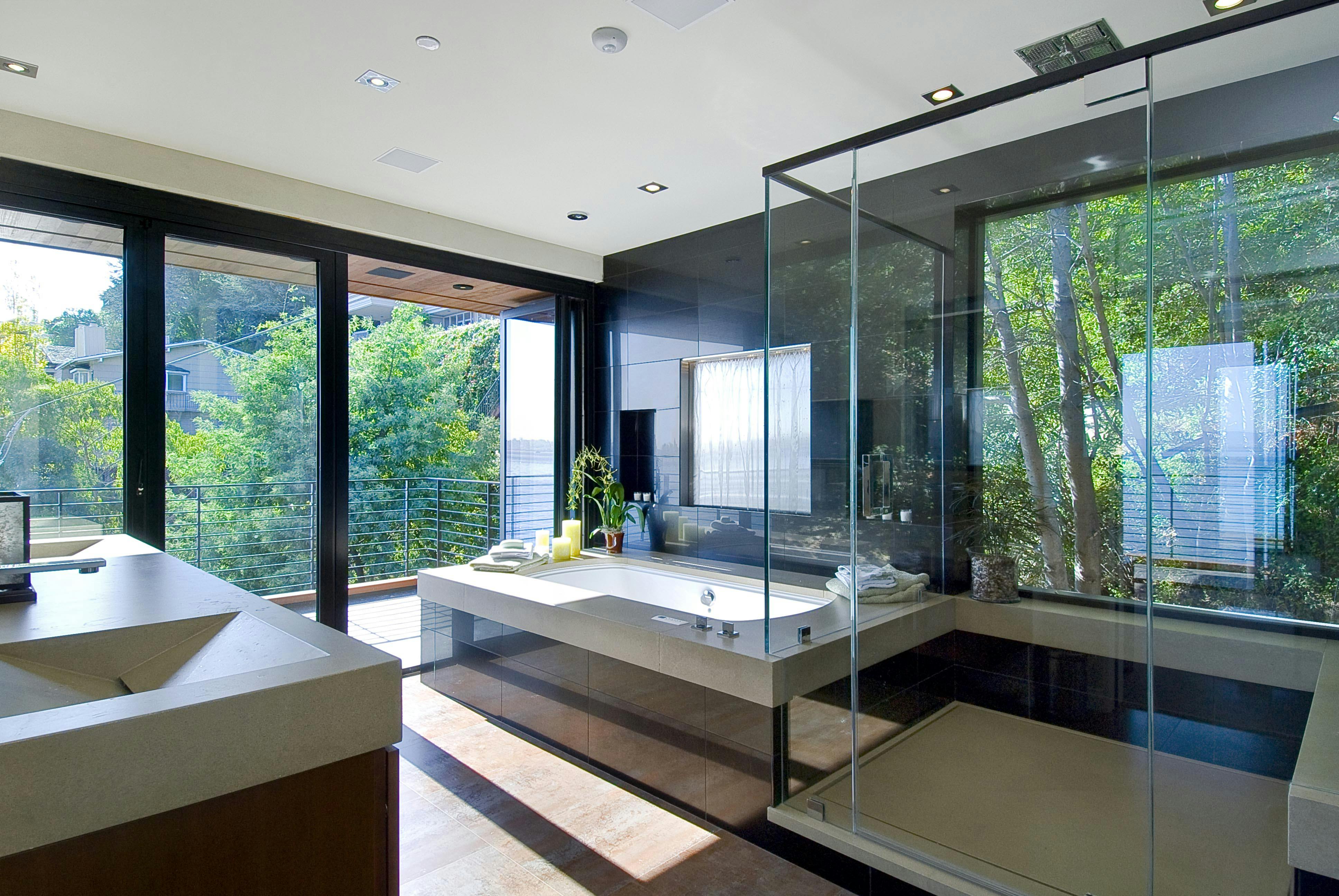 glass bathroom walls