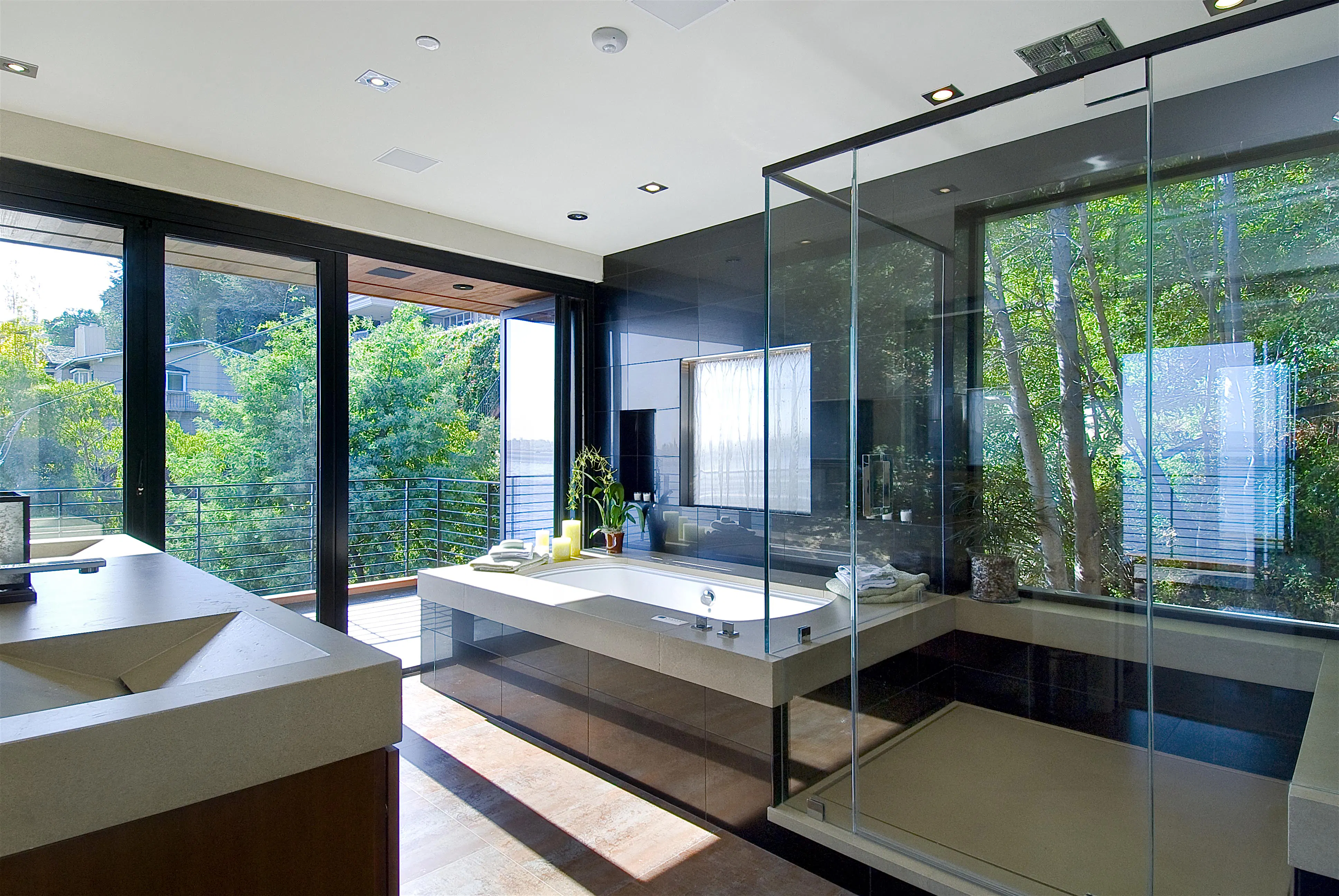 Design Ideas for Glass Bathroom Walls Interiors l NanaWall
