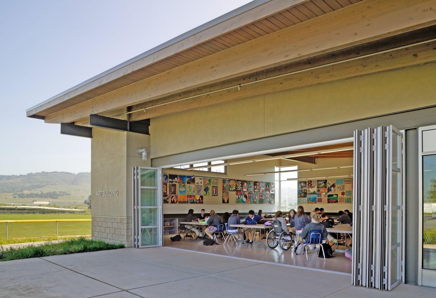NanaWall-folding-door-transforms-a-classroom for wellness in education