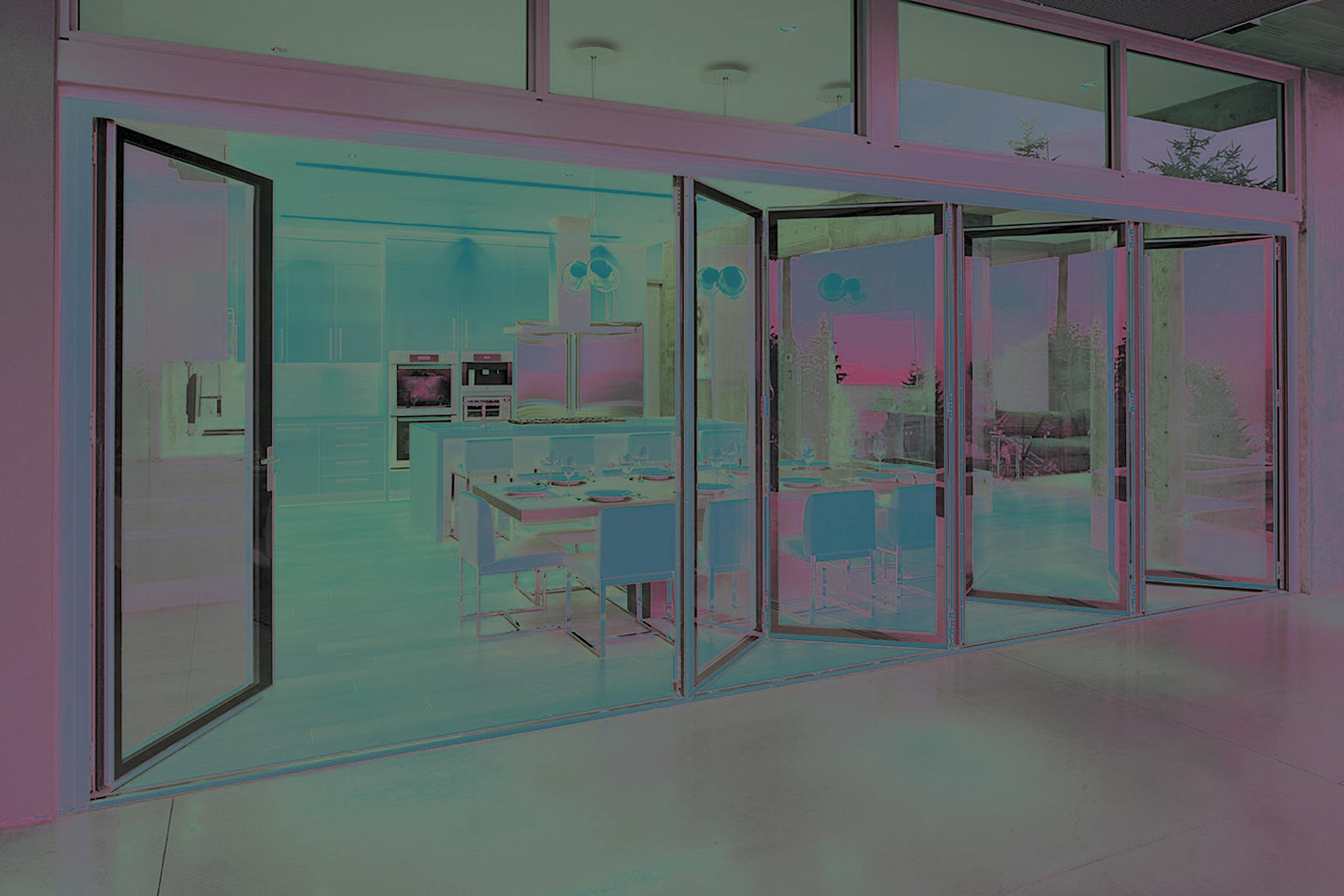 structurely glazed edge-to-edge folding glass walls with beautiful aesthetics
