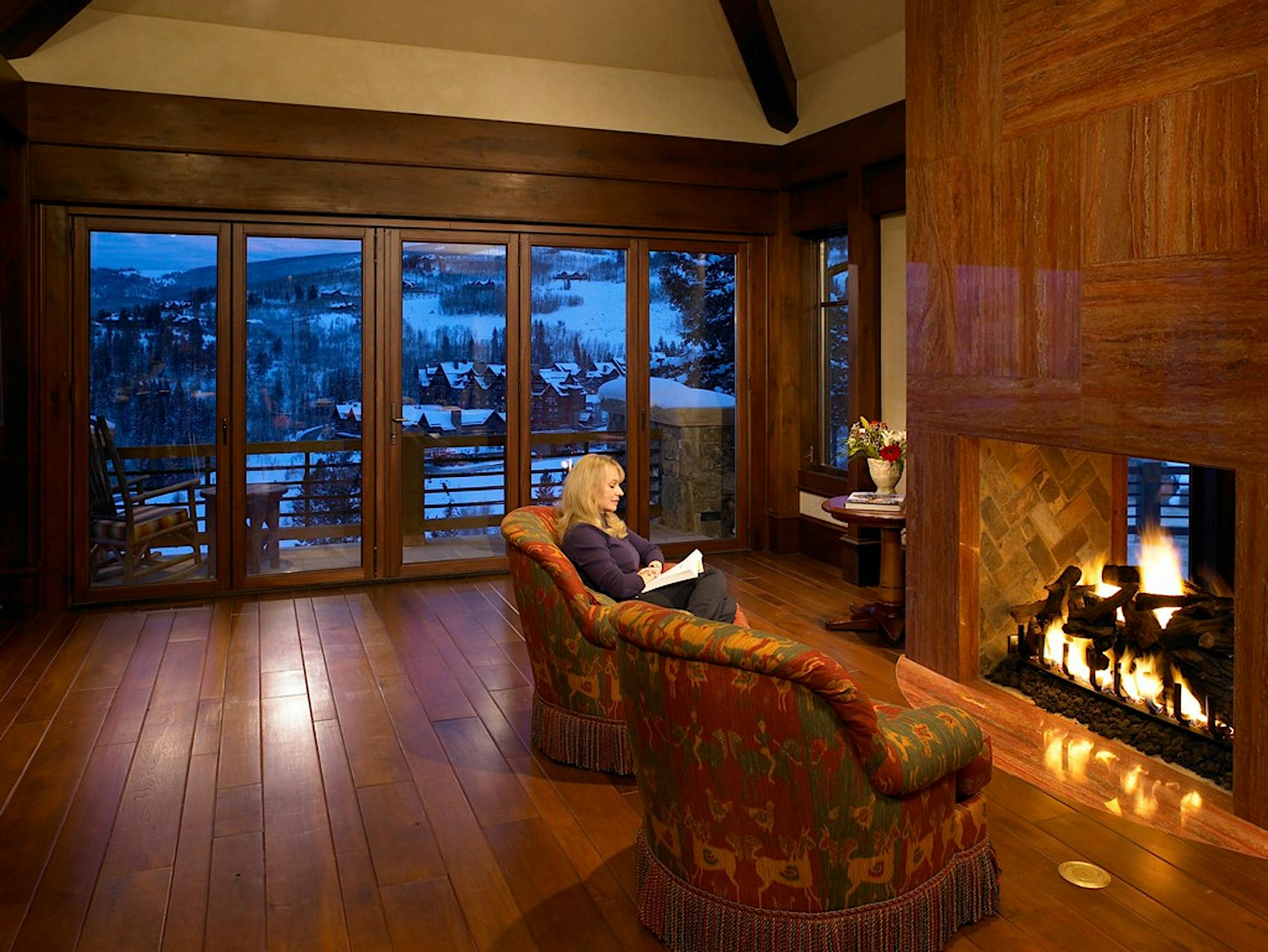 NanaWall wood framed folding glass wall