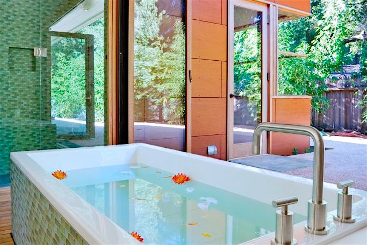 bathroom glass wall