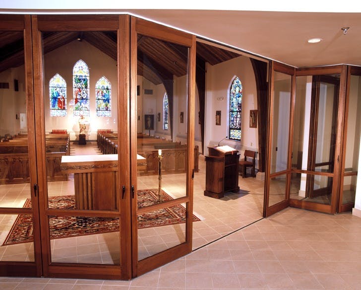 Wood Framed Folding Glass Walls