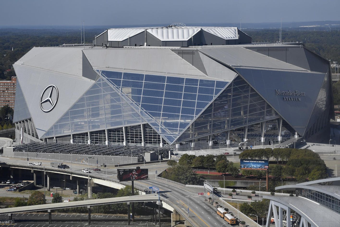 NanaWall opening glass system in Mercedes-Benz Stadium
