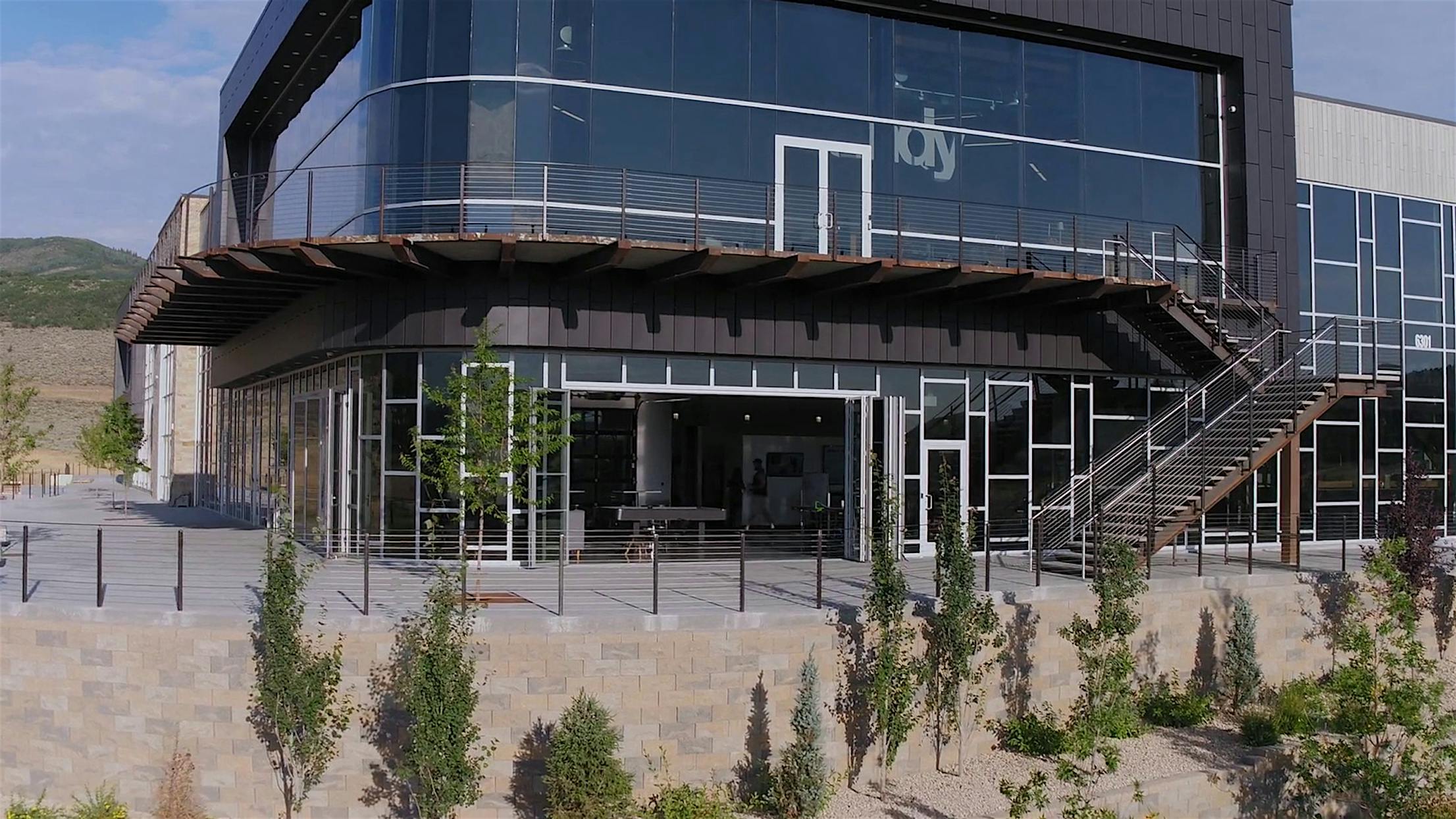 SkullCandy headquarters with folding glass walls