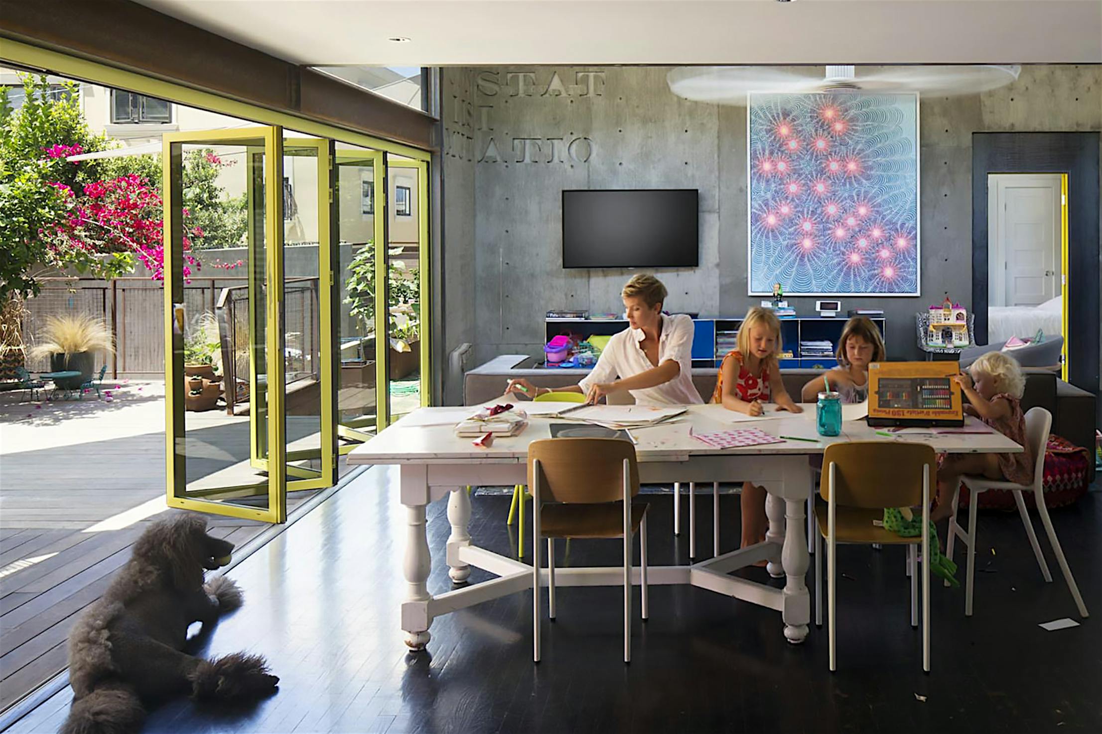 SL45 A kid-Friendly living space for work and play - powder coated folding walls