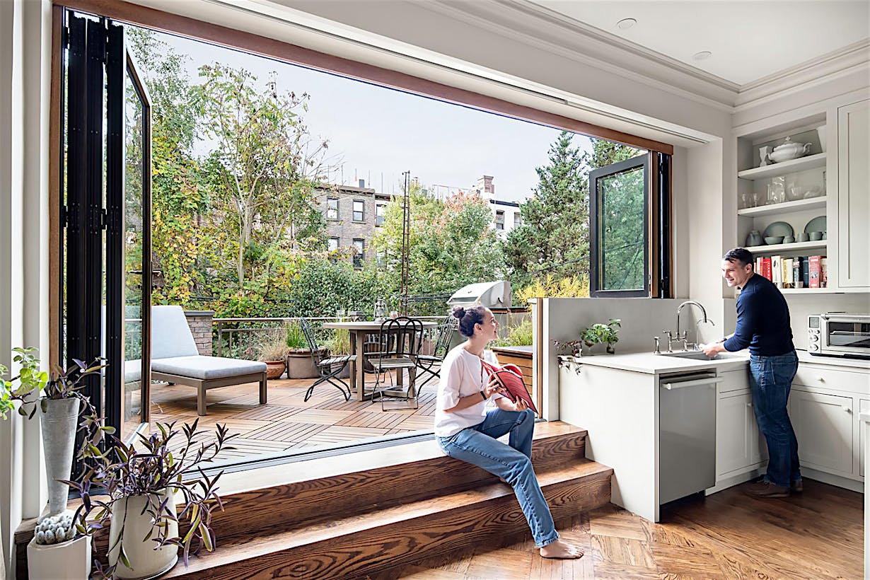 Remodel wood window door combination folding walls