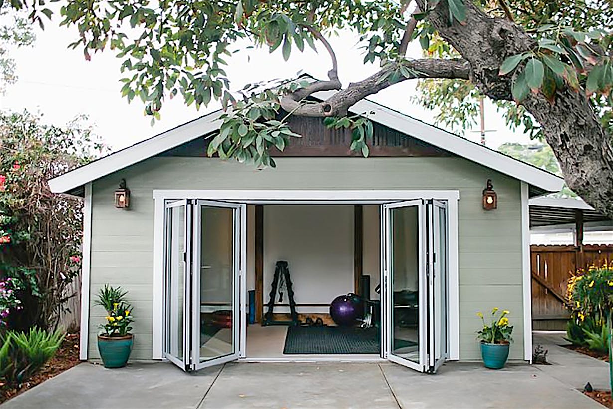 Garage conversion into ADU - moveable glass wall systems