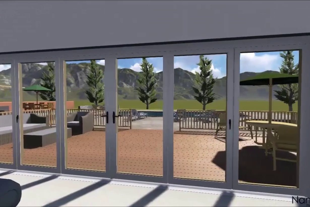 NanaWall Residential Folding Glass wall - Patio Door Closed Interior View
