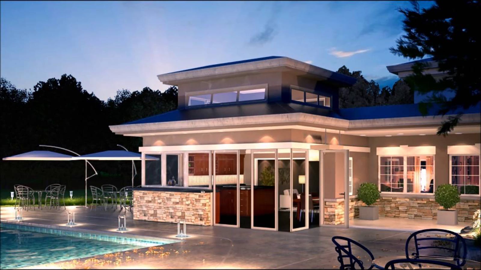 NanaWall HSW60 - Sewickley Pool House Animation
