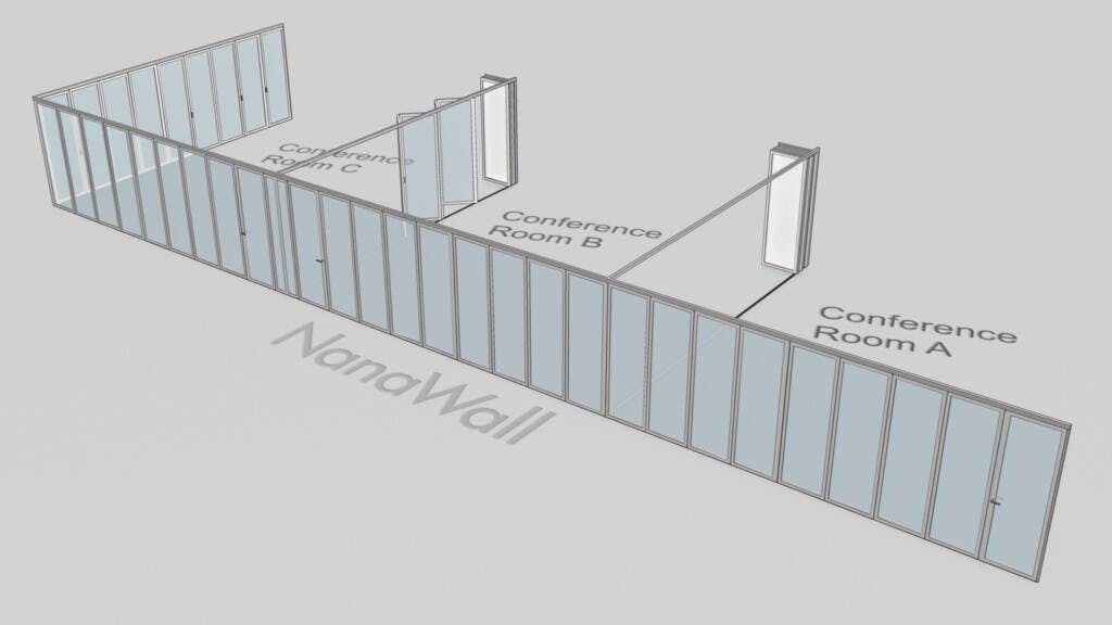 NanaWall - Multiple T-Sections Drawing Example