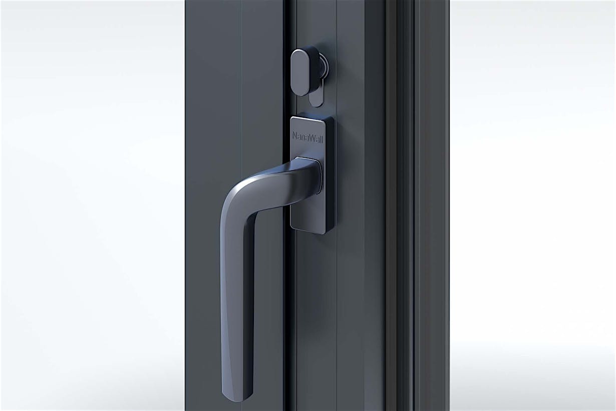 Black Stainless Steel Cranked Handles with Thumb Turn | NanaWall NW MultiSlide 630