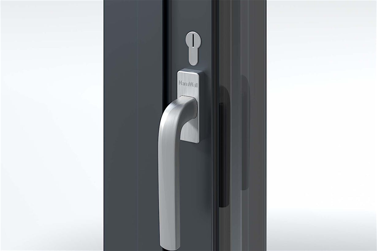 Silver Stainless Steel Two-Point Locking Handles | NanaWall NW MultiSlide 630