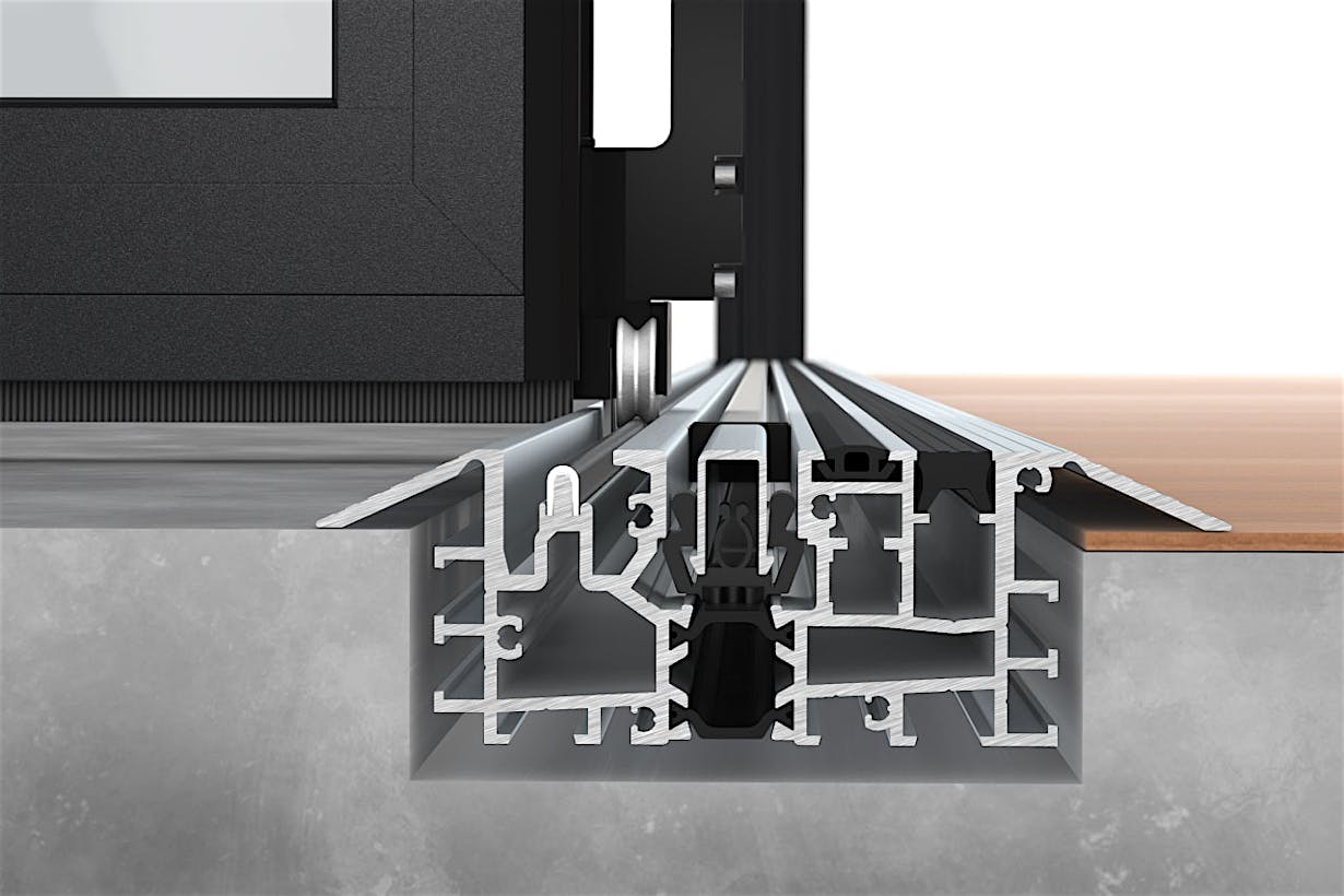 NanaWall Low Profile Saddle Sill - Outswing - Suggested Installation