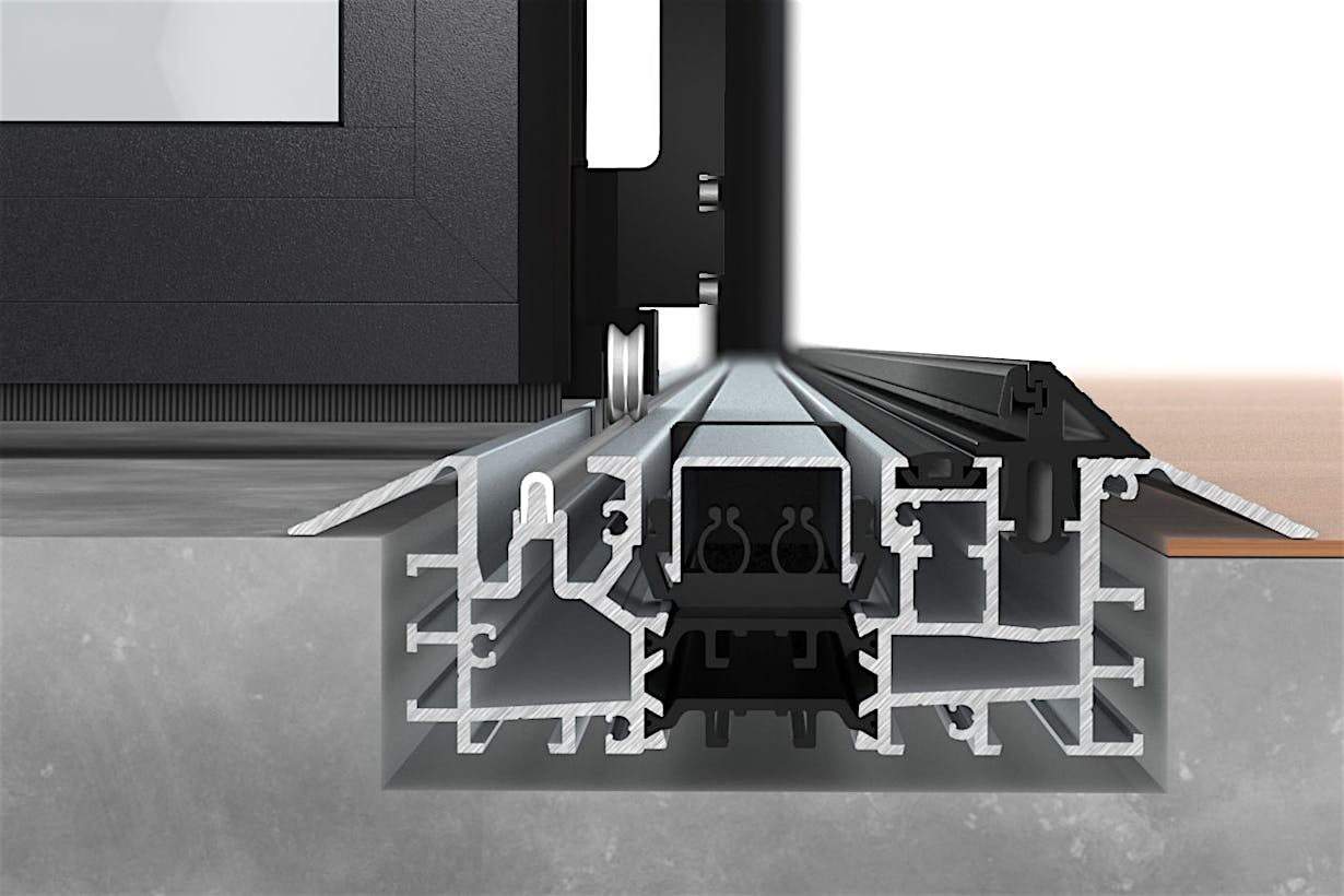 NanaWall Low Profile Saddle Sill with UniverSILL - Outswing Suggested Installation