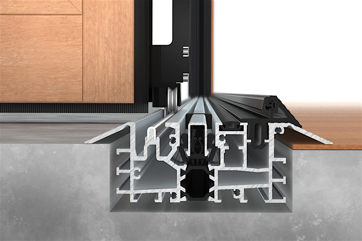 NanaWall Low Profile Saddle Sill with UniverSILL - Outswing Suggested Installation