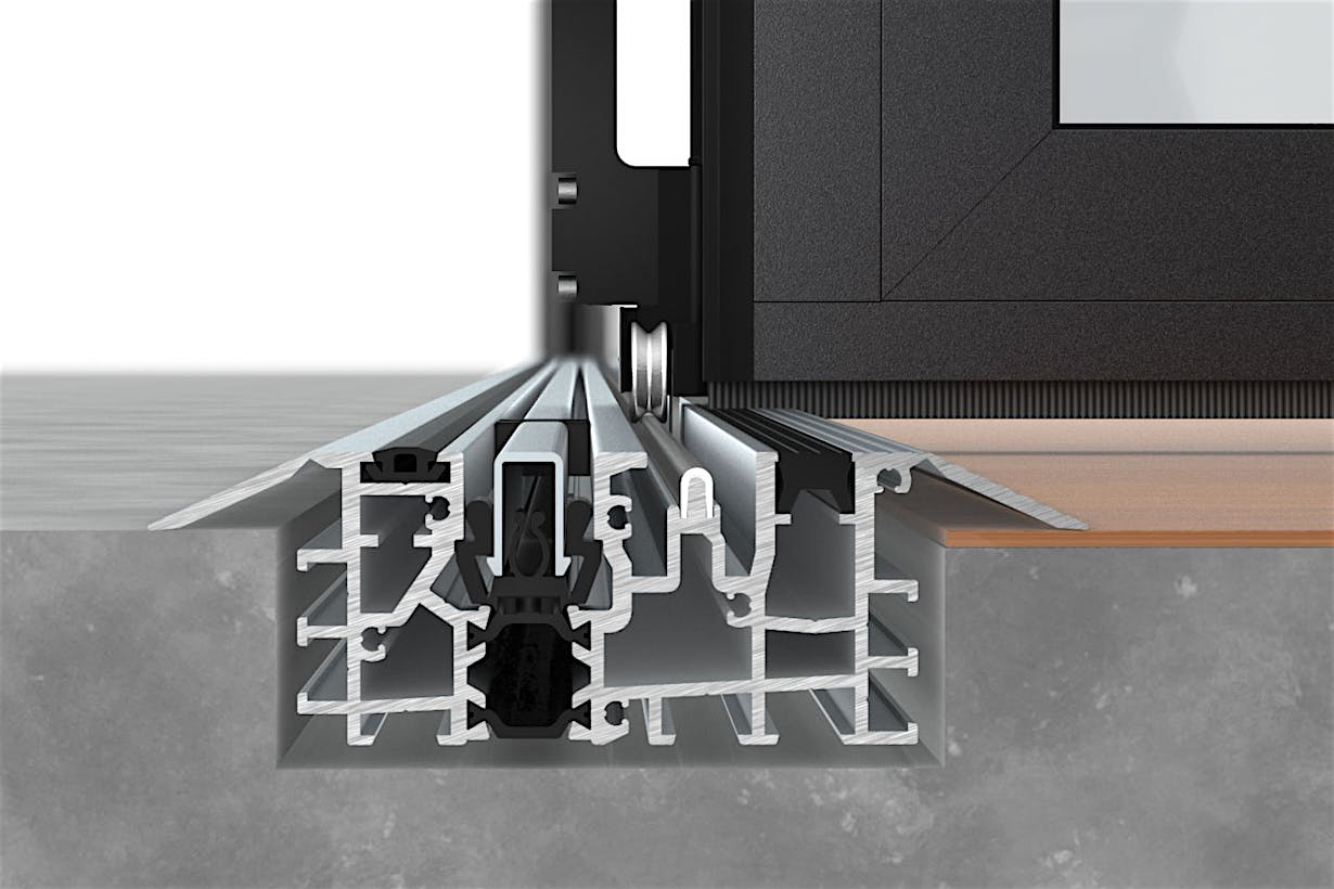 NanaWall Low Profile Saddle Sill - Outswing - Suggested Installation