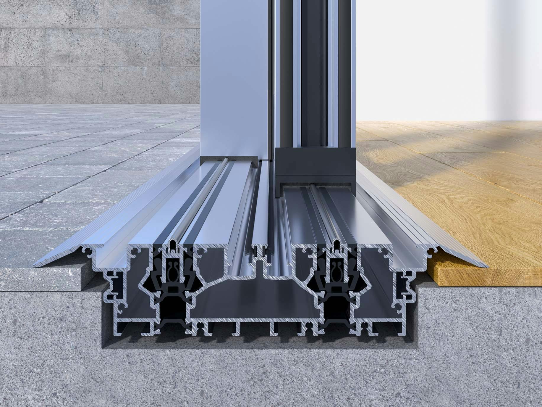 Silver Low Profile Saddle Sill | NanaWall NW MultiSlide 630