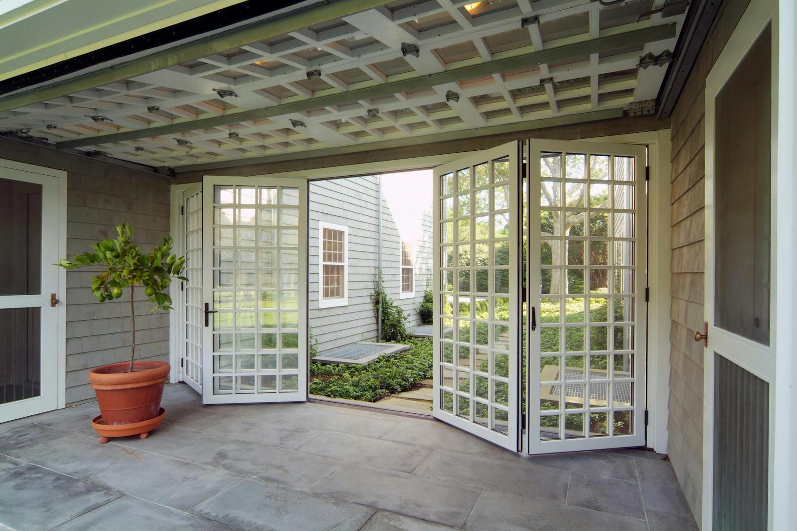 WD65 residential French style folding doors - Closed exterior