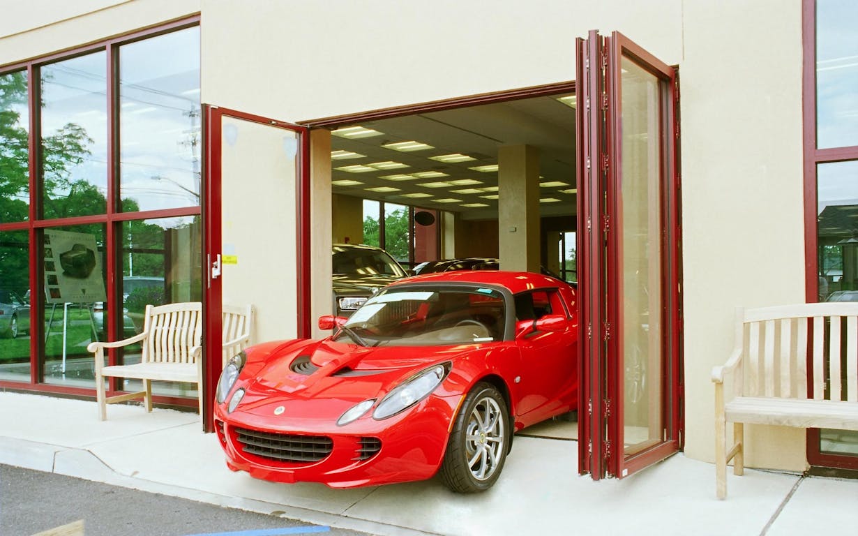Auto showroom - swing glass doors