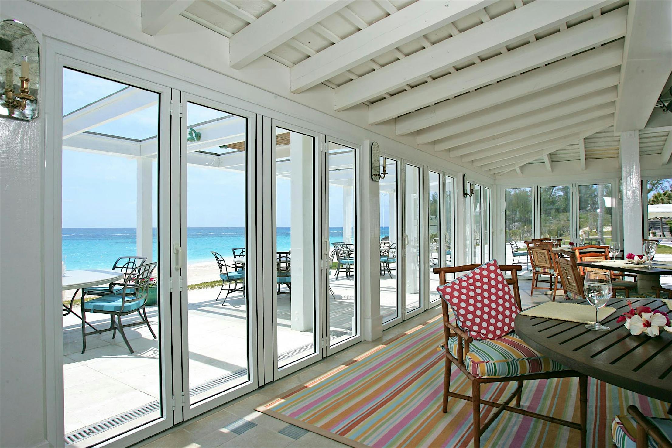 Extreme weather performance glass walls at Tuckers Point in Bermuda