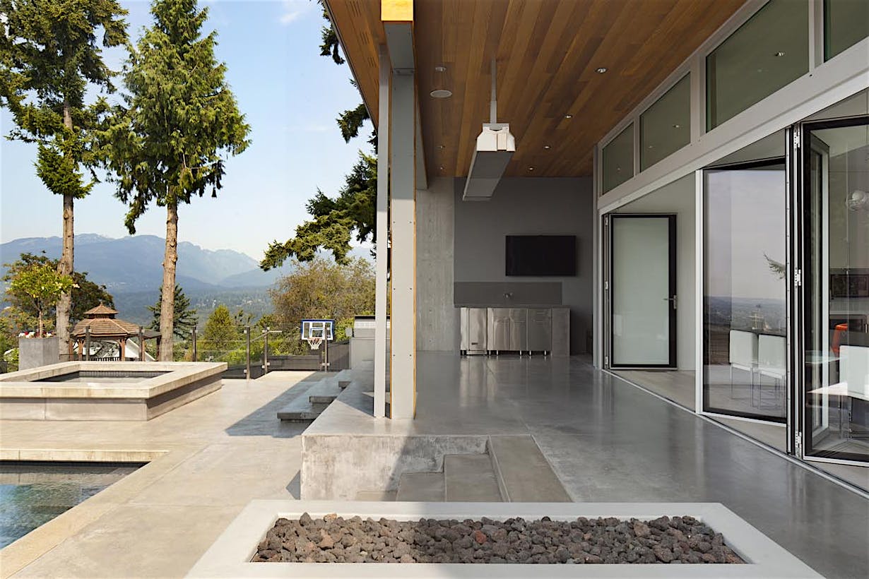 Aluminum framed folding patio glass walls - Opening exterior