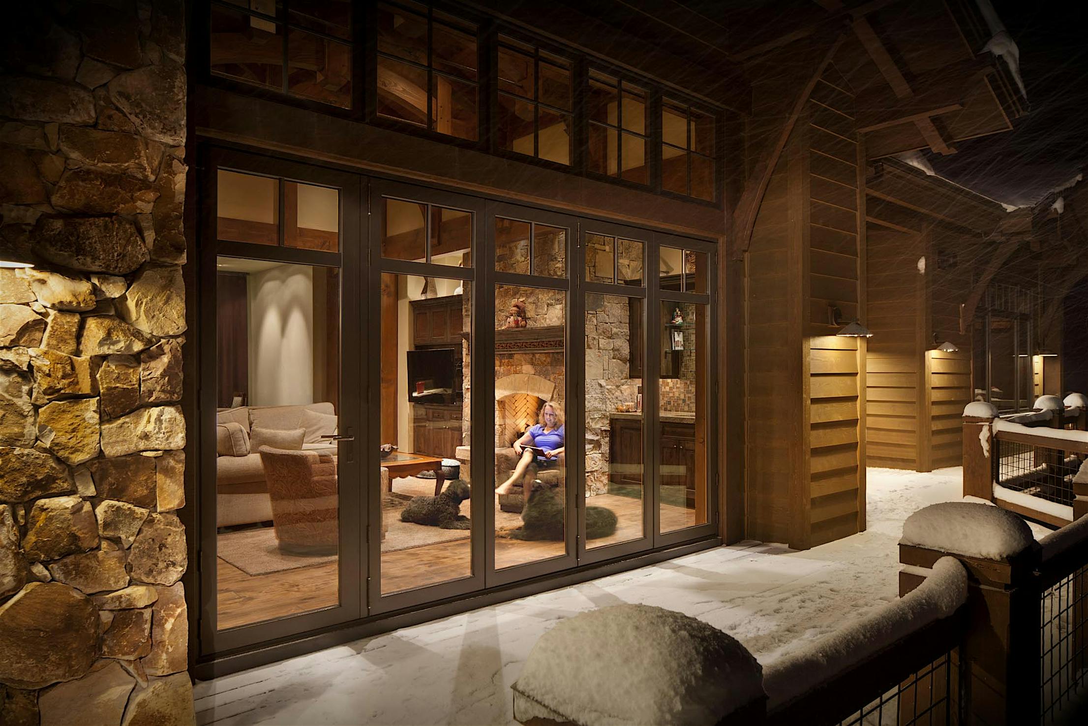 Energy-efficient bifold glass patio doors in Park City, UT provide seamless views and improved thermal performance