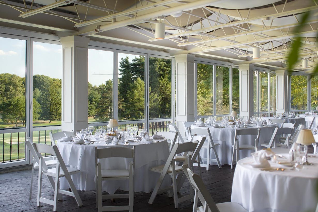 Country club dining area with aluminum glass walls