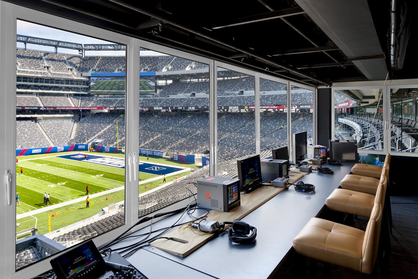 NanaWall HSW50 Closed Single Track Sliding Windows - NY Giants and Jets Stadium Press Box- Field View