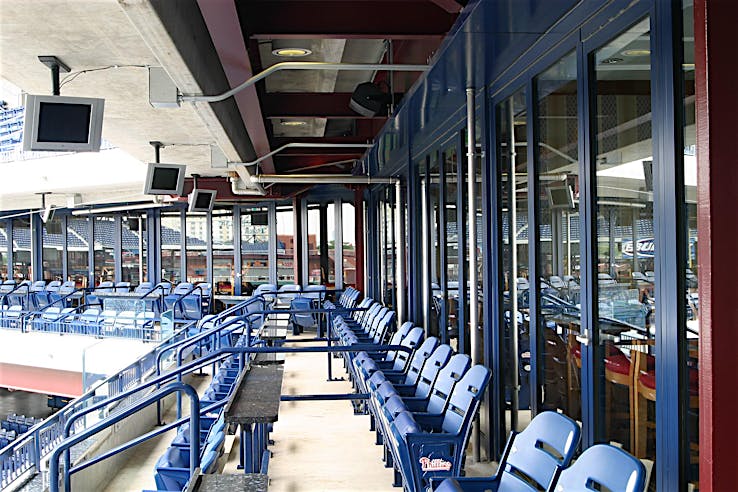 Commercial Sliding Glass walls at Phillies Ball Park - Closed Exterior Day View