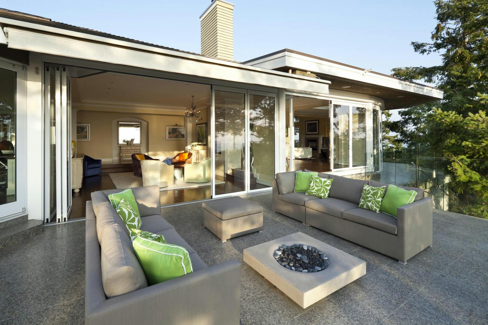 HSW60 indoor outdoor living room with sliding glass patio doors
