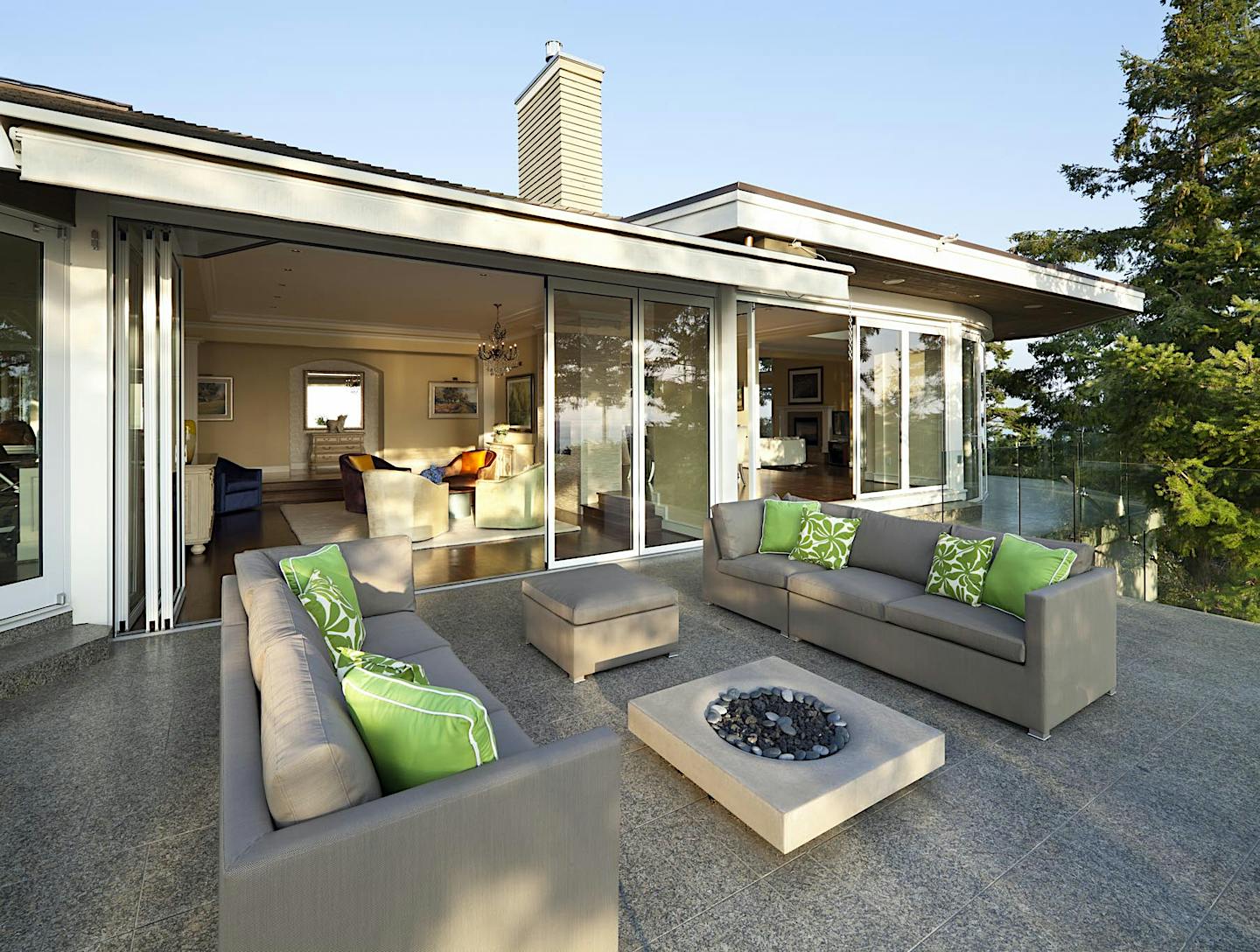 HSW60 indoor outdoor living room with sliding glass patio doors