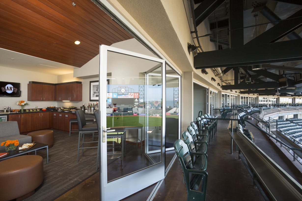 SF Giants Stadium suite with folding glass walls
