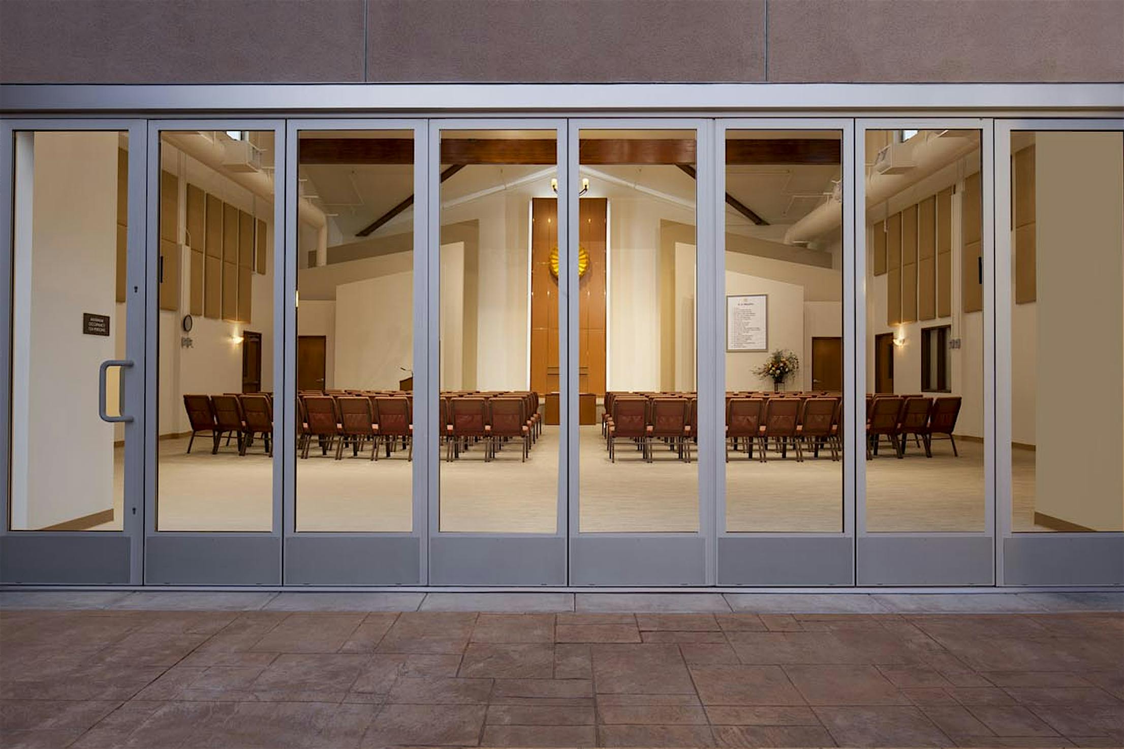 Church glass walls - closed exterior
