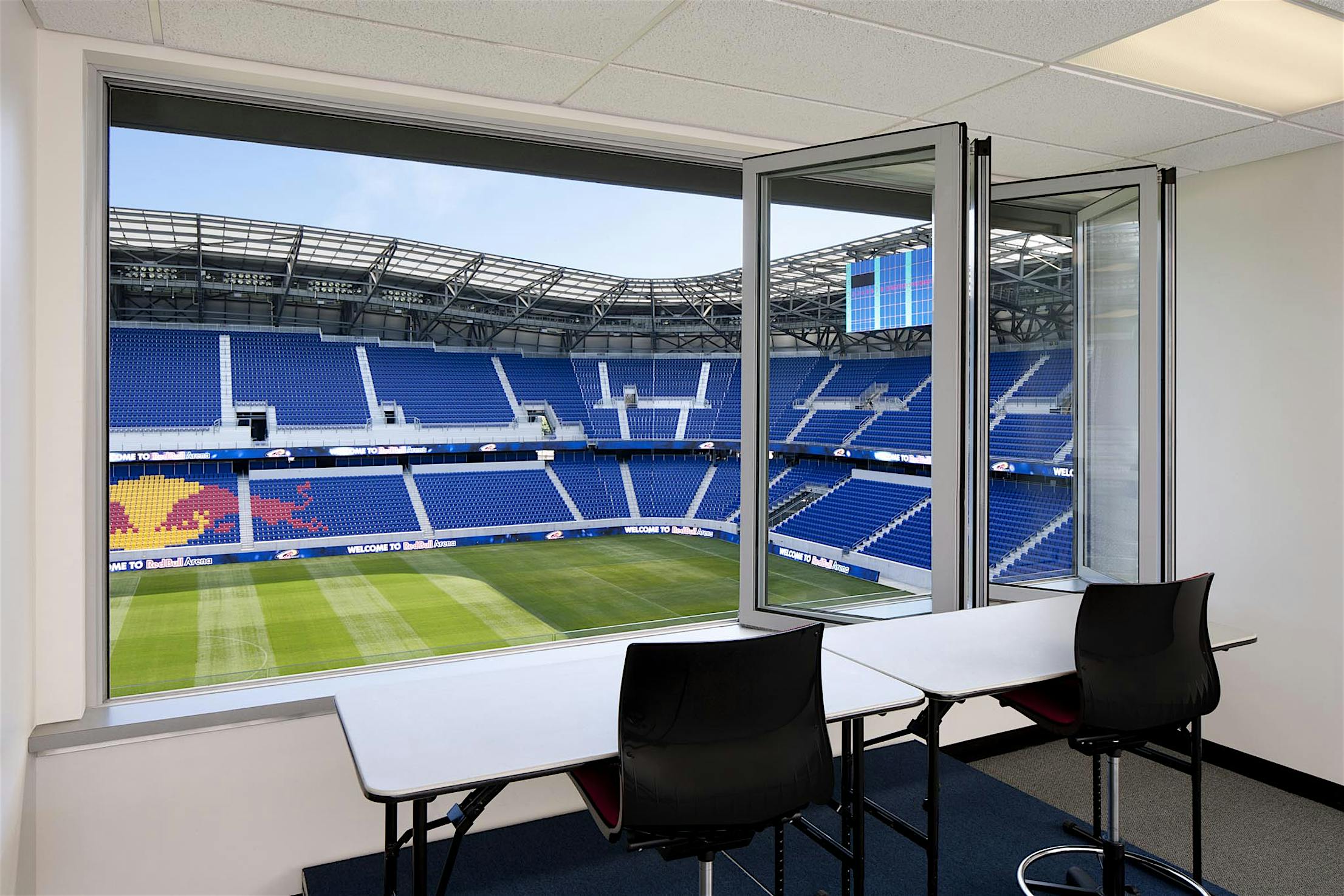 Folding windows at the NY Red Bulls Stadium